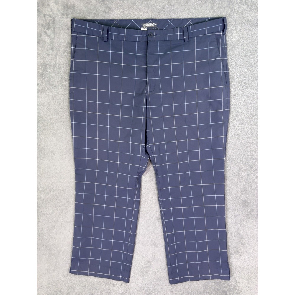 Nike Golf Pants Mens 40x28* Blue Checkered Dri Fit Tour Performance Straight Leg